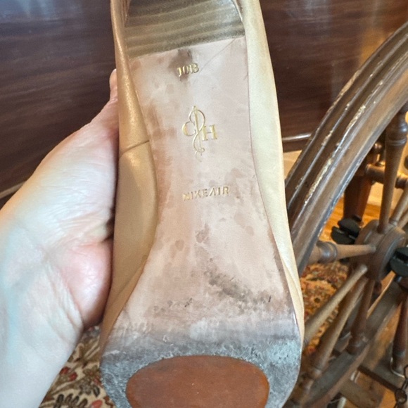 Cole Haan NikeAir Nude Tan Leather Platform Heels – Size 10B - Picture 4 of 5
